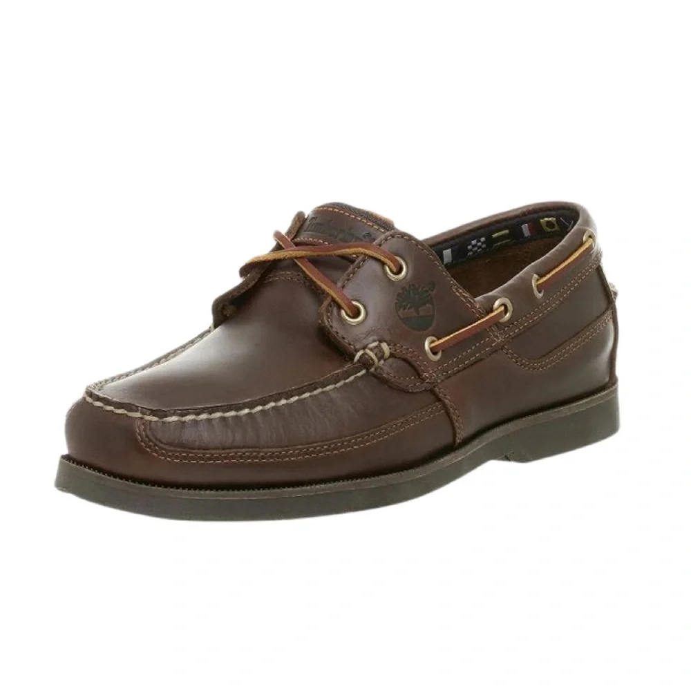 Timberland 71024 Brown Leather Loafer Boat Shoe, Size 9